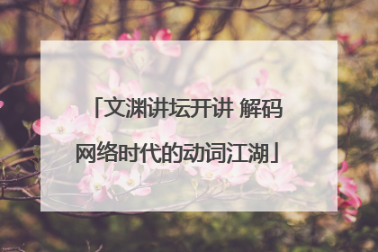 文渊讲坛开讲 解码网络时代的动词江湖