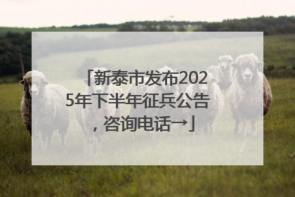 新泰市发布2025年下半年征兵公告，咨询电话→
