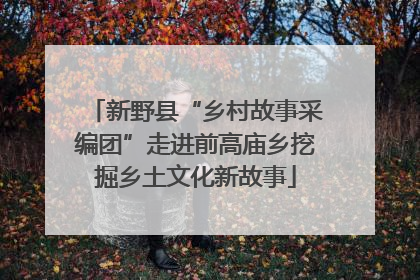 新野县“乡村故事采编团”走进前高庙乡挖掘乡土文化新故事