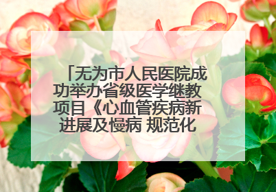 无为市人民医院成功举办省级医学继教项目《心血管疾病新进展及慢病 规范化诊疗》培训班