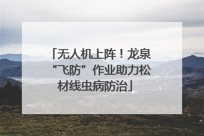 无人机上阵！龙泉“飞防”作业助力松材线虫病防治