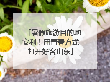 暑假旅游目的地安利！用青春方式打开好客山东