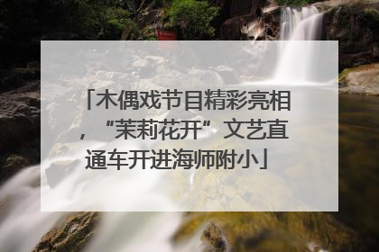 木偶戏节目精彩亮相，“茉莉花开”文艺直通车开进海师附小
