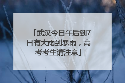 武汉今日午后到7日有大雨到暴雨，高考考生请注意