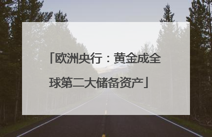 欧洲央行：黄金成全球第二大储备资产