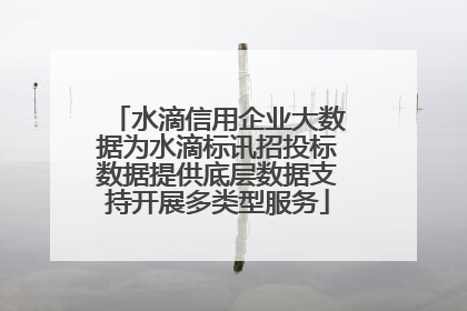 水滴信用企业大数据为水滴标讯招投标数据提供底层数据支持开展多类型服务