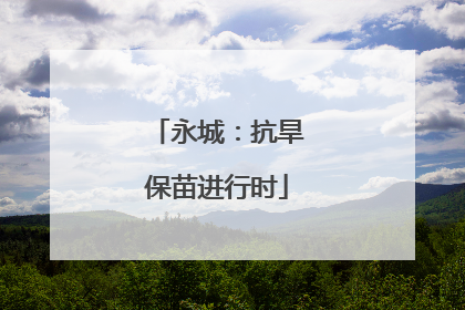 永城：抗旱保苗进行时