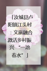 汝城县卢阳镇江头村：文旅融合激活乡村振兴 “一池春水”