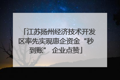 江苏扬州经济技术开发区率先实现惠企资金“秒到账” 企业点赞