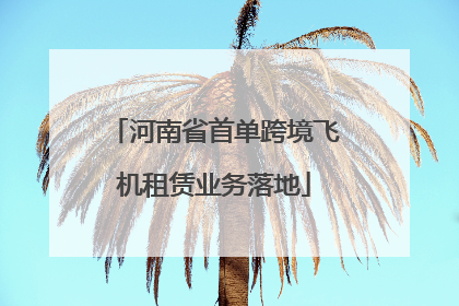 河南省首单跨境飞机租赁业务落地