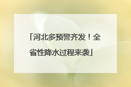 河北多预警齐发！全省性降水过程来袭
