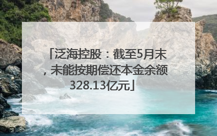 泛海控股：截至5月末，未能按期偿还本金余额328.13亿元
