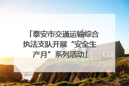 泰安市交通运输综合执法支队开展“安全生产月”系列活动