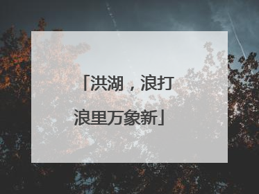 洪湖，浪打浪里万象新