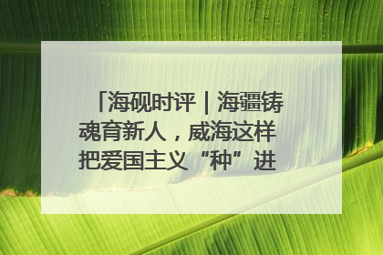 海砚时评｜海疆铸魂育新人，威海这样把爱国主义“种”进年轻人心里