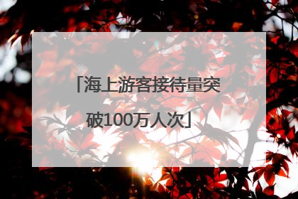 海上游客接待量突破100万人次
