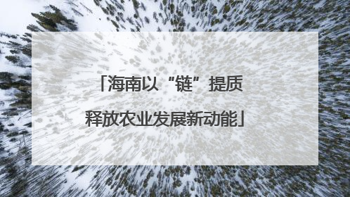 海南以“链”提质 释放农业发展新动能