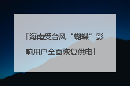 海南受台风“蝴蝶”影响用户全面恢复供电