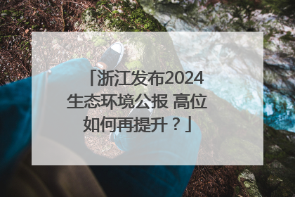 浙江发布2024生态环境公报 高位如何再提升？