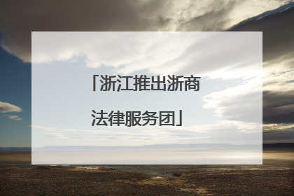 浙江推出浙商法律服务团