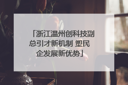 浙江温州创科技副总引才新机制 塑民企发展新优势
