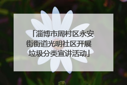 淄博市周村区永安街街道光明社区开展垃圾分类宣讲活动