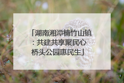 湖南湘潭楠竹山镇：共建共享聚民心 桥头公园惠民生