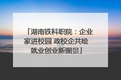 湖南铁科职院：企业家进校园 政校企共绘就业创业新图景