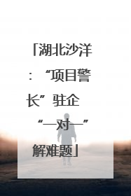 湖北沙洋：“项目警长”驻企 “一对一”解难题