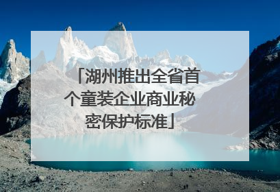 湖州推出全省首个童装企业商业秘密保护标准