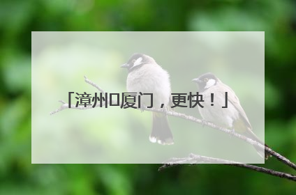 漳州⇋厦门，更快！