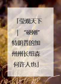 莹观天下｜“硬刚”特朗普的加州州长纽森何许人也