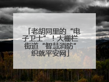 老胡同里的“电子卫士”！大栅栏街道“智慧消防”织就平安网