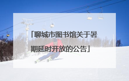 聊城市图书馆关于暑期延时开放的公告