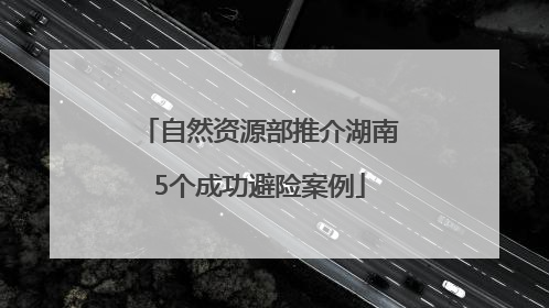 自然资源部推介湖南5个成功避险案例