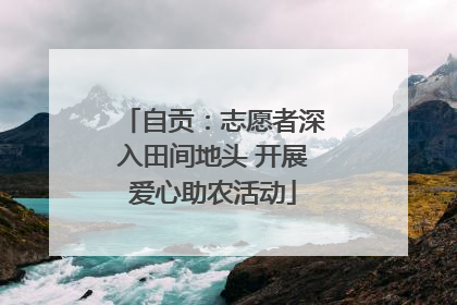 自贡：志愿者深入田间地头 开展爱心助农活动