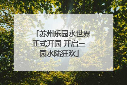 苏州乐园水世界正式开园 开启三园水陆狂欢