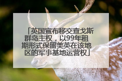 英国宣布移交查戈斯群岛主权，以99年租期形式保留美英在该地区的军事基地运营权