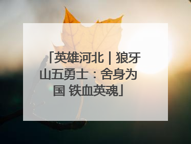 英雄河北｜狼牙山五勇士：舍身为国 铁血英魂