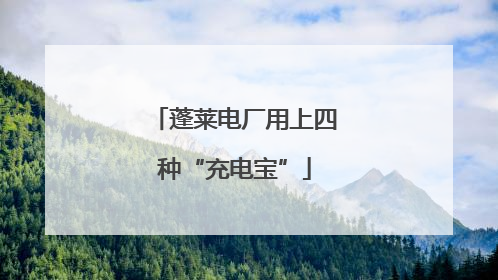 蓬莱电厂用上四种“充电宝”