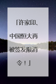 许家印、中国恒大再被签发限消令！