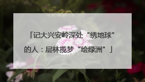 记大兴安岭深处“绣地球”的人：层林揽梦“绘绿洲”