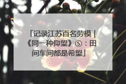 记录江苏百名劳模｜《同一种仰望》⑤：田间车间都是希望