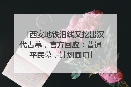 西安地铁沿线又挖出汉代古墓，官方回应：普通平民墓，计划回填