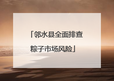 邻水县全面排查粽子市场风险