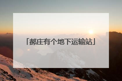 郝庄有个地下运输站