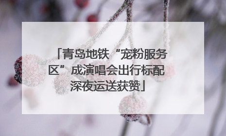 青岛地铁“宠粉服务区”成演唱会出行标配 深夜运送获赞