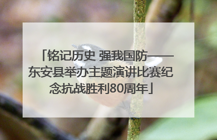 铭记历史 强我国防——东安县举办主题演讲比赛纪念抗战胜利80周年