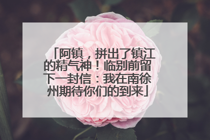 阿镇，拼出了镇江的精气神！临别前留下一封信：我在南徐州期待你们的到来