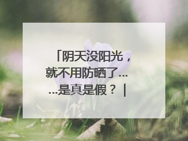 阴天没阳光，就不用防晒了……是真是假？｜谣言终结站